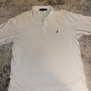 Nautica men’s polo shirt white size large